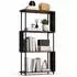 HomCom Standregal mit 4 Ebenen, geschwungenes Design, braun, 80x30x141cm