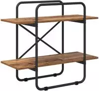 vidaXL B&uuml;cherregal 2 Ebenen 60 x 35 x 70 cm PB Eichenholz