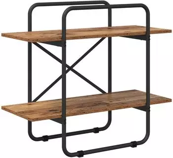 vidaXL B&uuml;cherregal 2 Ebenen Eichenholzoptik 60x35x70cm