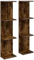 vidaXL Wandregal 2 stk. Raucheiche 25 x 15 x 100 cm
