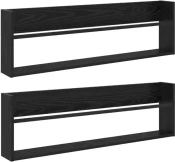 vidaXL Zeitungsst&auml;nder 2er-Set, Holzwerkstoff, schwarz Eichen-Optik, 100x12x30cm (890817)
