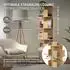 ML-Design Drehbares Bücherregal 5 Ebenen, 360°, Eiche-Holzoptik, 40x155x40cm