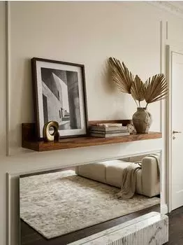 KADIMA DESIGN MUMBAI Wandregal Massivholz Sheesham, Landhausstil, 110x24x17cm