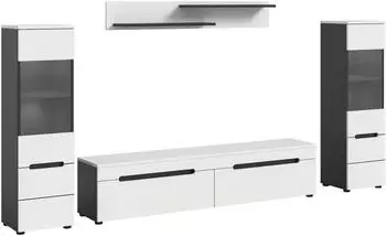 ebuy24 Canu Regal C6 mit Beleuchtung, weiß/dunkelgrau (61-X4CA2W16)