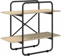 vidaXL B&uuml;cherregal 2 Ebenen 60 x 35 x 70 cm PB Sonoma-Eiche