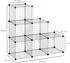 HomCom Steckregal Würfelregal Drahtgitter 6 Fächer, schwarz, 109x109x37cm