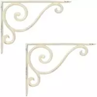 vidaXL Wandregalhalterungen 2 stk. Antik Wei&szlig; 12 x 14 x 3 cm Stahl