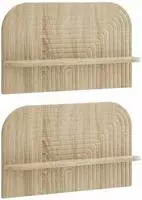 vidaXL Wandregal 2 stk. Sonoma-Eiche 60 x 13,5 x 37,5 cm Holzwerkstoff