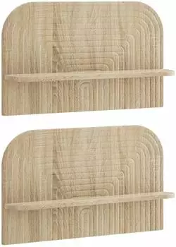 vidaXL Wandregal 2 Stk. Sonoma-Eiche 60x13,5x37,5cm Holzwerkstoff
