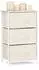 Relaxdays Regalsystem 3 Stoff-Schubladen, Metall/Holz, 73x45x30cm, beige (10023325_469)