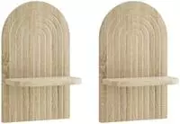vidaXL Wandregal 2 stk. Sonoma-Eiche 23 x 13,5 x 37,5 cm Holzwerkstoff