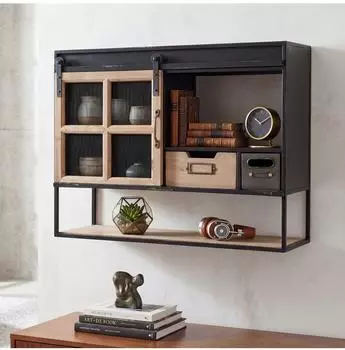 MCW Wandregal Q79 Vintage Shabby, Holz/Metall, 52x67x22cm (Q79)