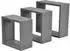 Homéa Wandregale 3er-Set, quadratisch, Holz, grau (68474)