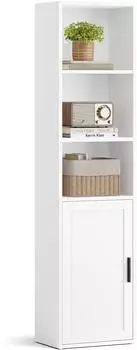 Vasagle B&uuml;cherregal 5-st&ouml;ckig mit T&uuml;r, 31,8x24x145,9cm, wei&szlig; (LBC501WB01)