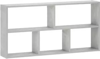 vidaXL Wandregal betongrau 102x17x50cm Holzwerkstoff