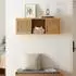 en.casa Wandregal Ypäjä mit 2 Schiebetüren, Bambus, 93x20x33cm