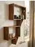 KADIMA DESIGN Mumbai Wandregal 2er-Set, Sheesham massiv, dunkelbraun, 50x13x49cm