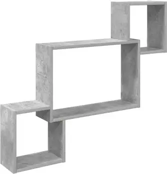 vidaXL Wandregal mit Wandhalterung betongrau 91,5x15x76cm