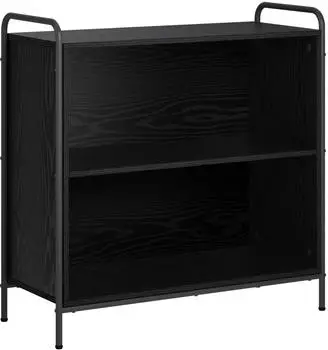 vidaXL B&uuml;cherregal 80x33x80cm Holzwerkstoff schwarz Eichen-Optik
