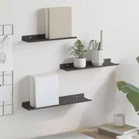 vidaXL Schwebendes Regal 3 stk. Schwarz 40 x 9 x 2,5 cm Stahl