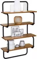 vidaXL 4-stufiges Wandregal Altholz 60 x 24,5 x 104 cm