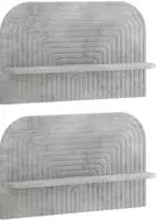 vidaXL Wandregal 2 stk. Betongrau 60 x 13,5 x 37,5 cm Holzwerkstoff