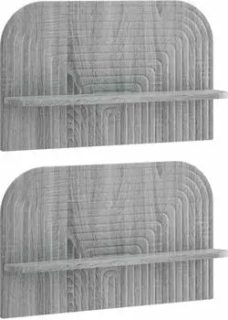 vidaXL Schweberegal 2er-Set Holzwerkstoff Sonoma-grau 60x13,5x37,5cm