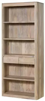 Massivmoebel24 Toronto 318 B&uuml;cherregal Mango wei&szlig; lackiert 88x40x205cm (09-350-665-2018)