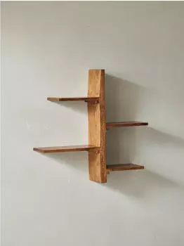 KADIMA DESIGN Wandregal Baumform Sheesham Massivholz 58x60x15cm
