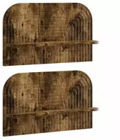 vidaXL Wandregal 2 stk. R&auml;uchereiche 60 x 13,5 x 37,5 cm Holzwerkstoff