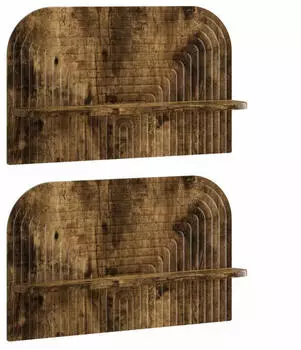 vidaXL Wandregal 2 Stk. R&auml;uchereiche 60x13,5x37,5cm Holzwerkstoff