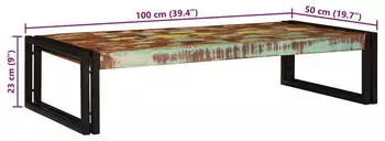 vidaXL Badregal Altholz massiv, mehrfarbig, 100x50x23cm