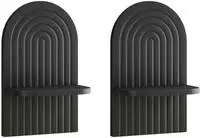 vidaXL Wandregal 2 stk. Schwarz 23 x 13,5 x 37,5 cm Holzwerkstoff