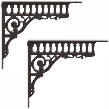vidaXL Wandregalhalterungen 2 Stk. antikbraun 27,5x23x4cm Stahl (42038802)