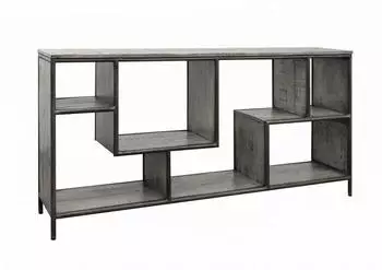Massivmoebel24 Heavy Industry #106 Regal Mangoholz 183x40x90cm grau lackiert (09-350-677-0004)