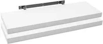 Woltu Wandregal 2er-Set MDF weiß 80x23x3,8cm (RG9318ws-2)