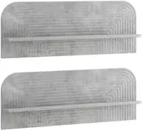 vidaXL Wandregal 2 stk. Betongrau 102 x 13,5 x 37,5 cm Holzwerkstoff