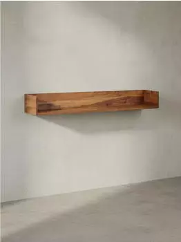 KADIMA DESIGN Wandregal Sheesham Massivholz schwebend 120x15x20cm