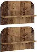 vidaXL Wandregal 2 stk. Altholz 60 x 13,5 x 37,5 cm Holzwerkstoff