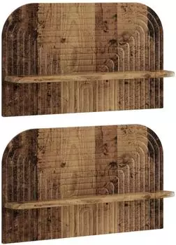 vidaXL Schweberegal 2 Stk. Altholz 60x13,5x37,5cm
