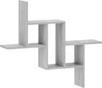 vidaXL Wandregal Sonoma-Grau 87 x 17 x 75 cm Holzwerkstoff