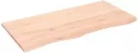 vidaXL Wandregal 100x50x2 cm Massivholz Eiche Unbehandelt