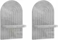 vidaXL Wandregal 2 stk. Betongrau 23 x 13,5 x 37,5 cm Holzwerkstoff