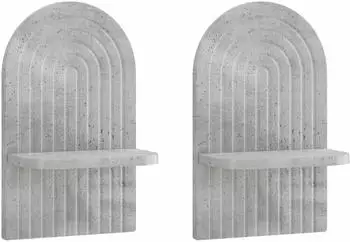 vidaXL Schweberegal 2er-Set betongrau 23x13,5x37,5cm Holzwerkstoff