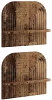 vidaXL Wandregal 2 stk. Altholz 41 x 13,5 x 37,5 cm Holzwerkstoff