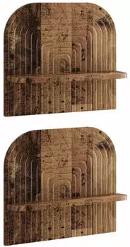 vidaXL Schweberegal 2er-Set Altholz 41x13,5x37,5cm