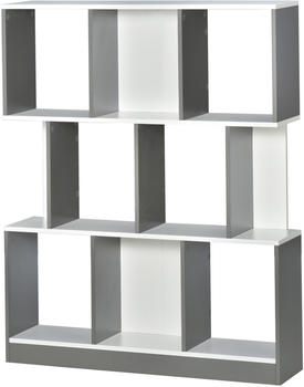 HomCom Bücherregal 100x30x124cm grau/weiß (836-259CG)