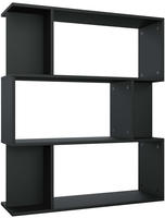 vidaXL B&uuml;cherregal/Raumteiler Schwarz 80x24x96 cm Holzwerkstoff