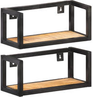 vidaXL Wandregale 2 Stk. 40 cm Raues Mangoholz