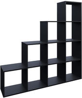 Treppenregal , Schwarz, 142.5 X 140 Cm, Vicco